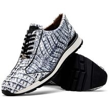 Alonzo Genuine Caiman Crocodile Fashion Sneaker Newspaper image 3