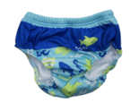 SwimWay Blue Fish Shark Print Reuseable Swim Diaper, Size Small, 13-18 L... - $7.95