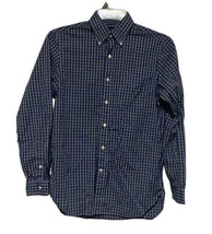 Ralph Lauren Shirt Men Small Blue White Plaid Button Up Down Poplin Dres... - £15.95 GBP