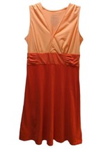 Patagonia orange peach sleeveless waist fit flare sun dress Medium color... - $25.98