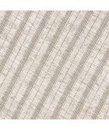 Cream With Gold Metallic Stripes Fabric Material 107&quot; Raw Edges Uncut Up... - $283.97 MXN
