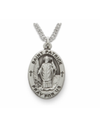 STERLING SILVER ST. PATRICK PATRON OF THE IRISH ENGRAVED MEDAL NECKLACE ... - £79.69 GBP