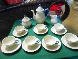 Victoria China From Czechoslovakia Set 7 Cups &amp; SAUCERS-Tea Pot-SUGAR &amp; Creamer - £73.91 GBP