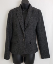 Women&#39;s Banana Republic Blazer Black Tweed Button Down Pockets Size 2 - £39.52 GBP