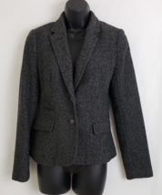 Women&#39;s Banana Republic Blazer Black Tweed Button Down Pockets Size 2 - $49.45