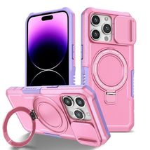 for iPhone 15 Pro Max (Color: Pink) Ring Holder Hard Back Hard Silicon C... - $838.79 MXN