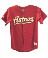 $20 Houston Astros MLB Vintage Brick Red Boys Stitched Scripted Jersey XL - £15.57 GBP