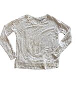 Athleta Beige V-Neck Lightweight Long-Sleeve Sweatshirt Womens Size Smal... - €18,75 EUR