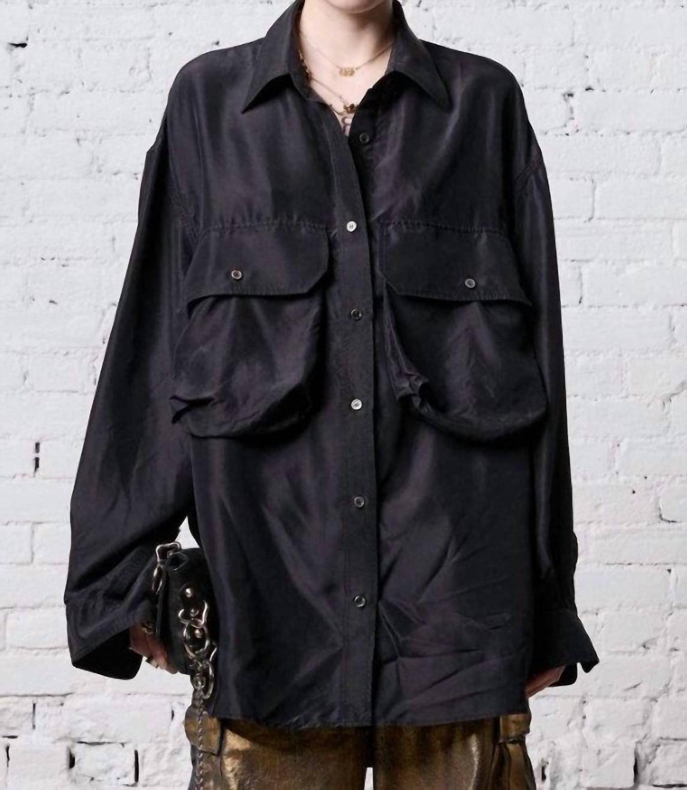 R13 Oversized Pocket Shirt Black - $363.00