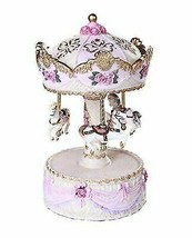 Carnival Merry Go Round Princess Pink Royal Horse Ponies Musical Carousel Statue - £60.74 GBP