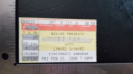 ZZ TOP / LYNYRD SKYNYRD - VINTAGE FEBRUARY 25, 2000 CONCERT TOUR TICKET ... - £10.75 GBP