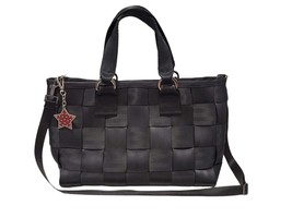 Harvey&#39;s Seatbelt Black Carriage Ring Tote With Star Bag Charm - £217.19 GBP