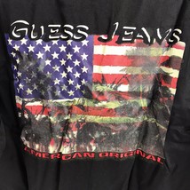 Vtg Guess Shirt American Tradition Flag Button Up Embroidered Mens Sz Lg - £23.64 GBP