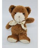 Carters Bear Rattle Plush Lovey 7&quot; Baby Toy #4091 Yellow Gingham Bow  B18 - $13.65 CAD