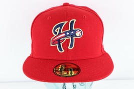 New New Era Minor League Baseball Harrisburg Senators Fitted Hat Cap Red Size 7 - £28.09 GBP