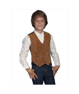 Leather Kids Vest - Bourbon Boar Suede Small - $73.29 CAD