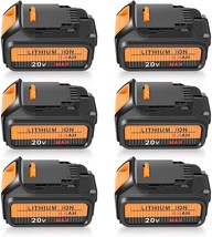 Lenoya 6Pack 20V Max 6.0Ah Cordless Power Tool Battery Dcb200 Compatible... - $179.97