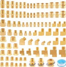 92Pcs Brass Pipe Fittings Assortment Kit Npt Adapter,Hex Nipple,Reducer - $123.92