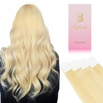 Tape In Hair Extensions Human Hair,14Inch 20 Pcs #613 Bleach Blonde Human Hair E - $47.99