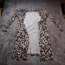 Womens Long Sleeve Animal Cheetah Leopard Print Duster Cardigan Casual - £19.11 GBP