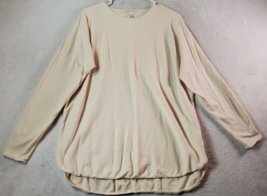 Michael Kors T Shirt Top Womens Large Bone Cotton Long Casual Sleeve Round Neck - £15.86 GBP