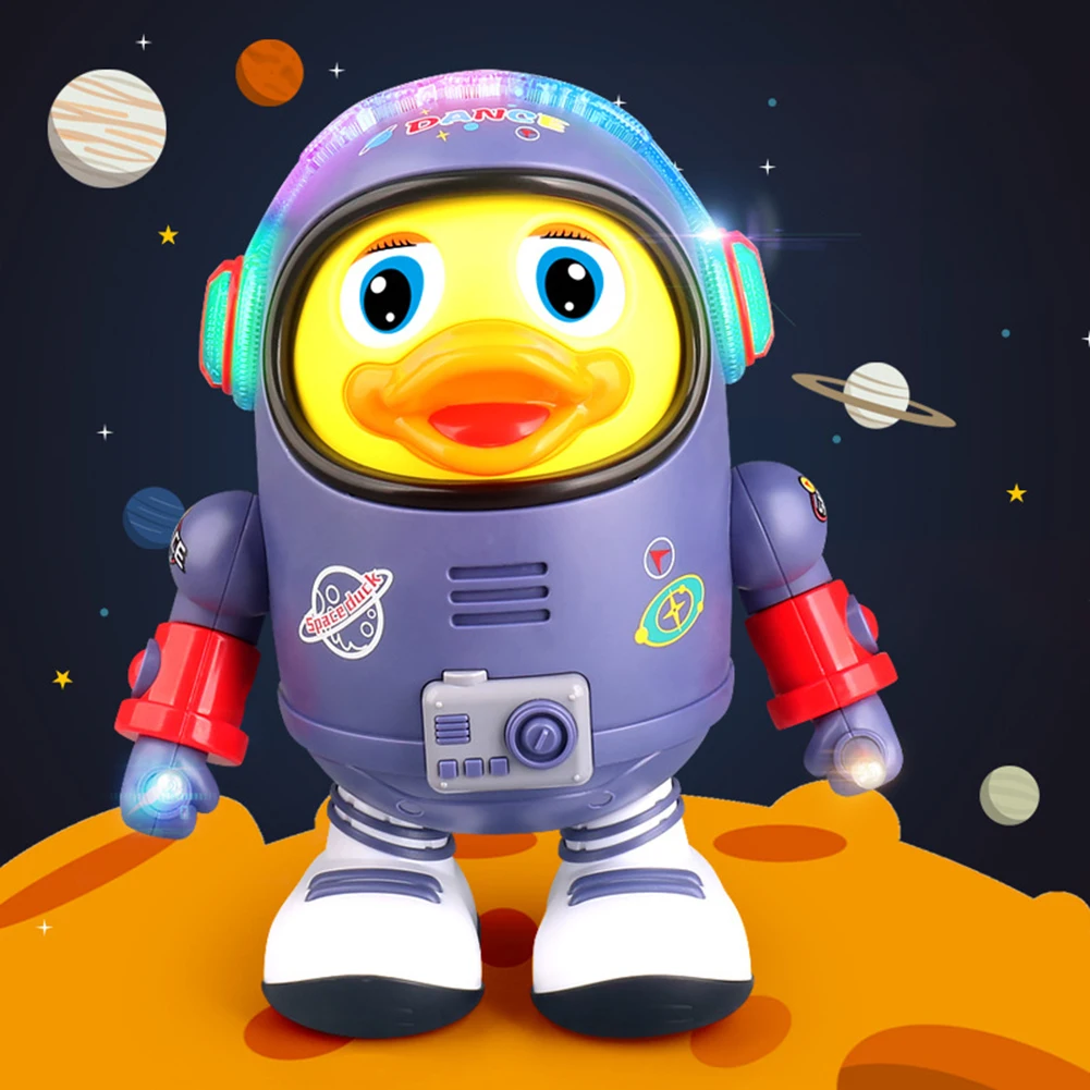 Electric Dancing Space Duck Movable with Music Light Glowing Duck Doll Plastic - £7.38 GBP+