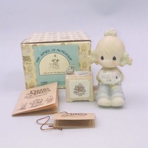 1984 Precious Moments Join In On the Blessings E0404 Girl w/ Piggy Bank - $9.49