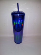 Starbucks Blue Kelidascope Dome Lid Cold Cup 24 oz Venti Straw 2022   Pe... - $19.99