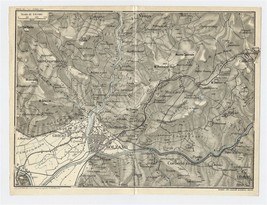 1927 Original Vintage Map Of Vicinity Of Bolzano Bozen Gries South Tyrol / Italy - £16.79 GBP