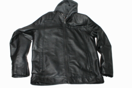 GUESS Faux-Leather Men’s Motorcycle Jacket XL Perfect Condition Black - £41.32 GBP
