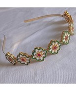 Gold Plated Brass Kundan Flower Design Hairband/Mathapatti For Women/Gir... - €4,30 EUR