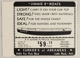 1954 Print Ad Jimmie B Marine Plywood Boats Curriers Little Rock,Arkansas - £7.62 GBP