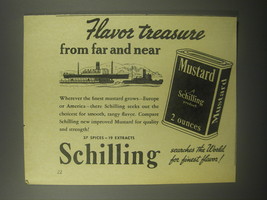 1940 Schilling Mustard Ad - Flavor treasure from far and near - $18.49