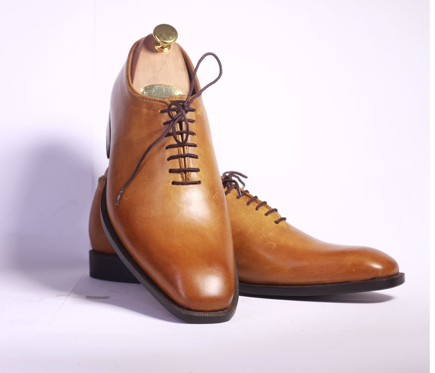 Handmade Mens Tan Leather Lace Up Dress Formal Shoes, Men Designer Stylish Shoes