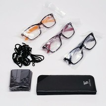 3 Pairs Anti-Glare +1.5x Reading Glasses With Cases, Cloths &amp; Holders - ... - £18.50 GBP