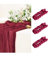 Table Runner Cheesecloth 10 Ft Boho Rustic Table Runner Gauze, Wine Red,... - $61.72 CAD