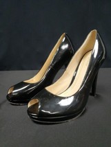 Cole Haan Air Chelsea Pump Sz 7.5 Black Patent Heel Stiletto Peep Toe Dr... - $32.68