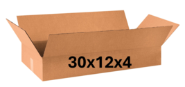 30&quot; x 12&quot; x 4&quot; CARDBOARD BOX -200 lb -  SINGLE BOX - $7.60