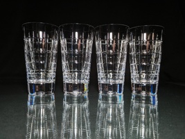 Faberge Metropolitan Tall Clear Crystal  Glasses set of 4 - $850.00