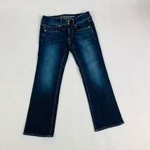 American Eagle Artist Crop Womens Jeans 2 Blue Stretch Dark Wash - $18.99