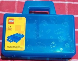 LEGO Sorting Box to Go Travel Case Organizing Dividers Blue - $13.54