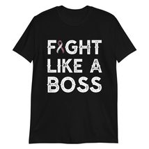 Fight Like a Boss Head and Neck Cancer Awareness White &amp; Burgundy Ribbon T-Shirt - $19.55+