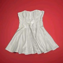 Boned Corset &amp; Skirt Women&#39;s US Size 8 China Size L White Satin - $14.01