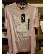 Sean John Playboy Bunny Unisex L Cotton Faux Fur Trim T-Shirt Pink Never... - £40.27 GBP