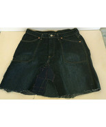 vintage patch work skirt made from  carpentar jeans big pockets frayed e... - $21.73