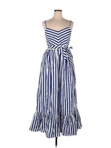 NWT J.Crew Striped Ruffle Maxi in White Deep Orchid Belted Cotton Tank Dress 4 - £111.90 GBP