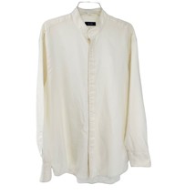 Van Gils Dress Shirt Mens 44 17 1/2 Off White LS Button Down Stand Up Co... - $18.81