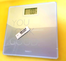 GREY CONAIR TH319SLC DIGITAL LED GLASS WEIGHT BATHROOM FLOOR BODY SCALE ... - $17.39