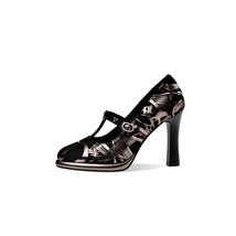 Fashion Pumps Women High Quality Cow Leather Buckle Special Print Super High Thi - £97.51 GBP