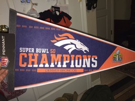 NFL Collectible Authentic Seal Denver Broncos Super Bowl 50 Felt Pennant Flag - £58.25 GBP